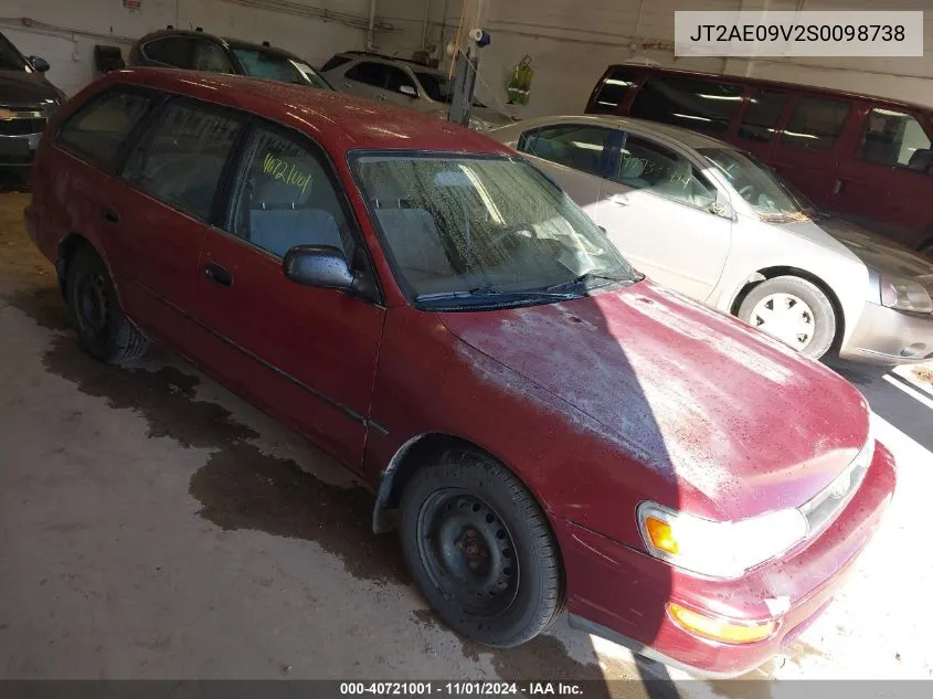 1995 Toyota Corolla Dx VIN: JT2AE09V2S0098738 Lot: 40721001