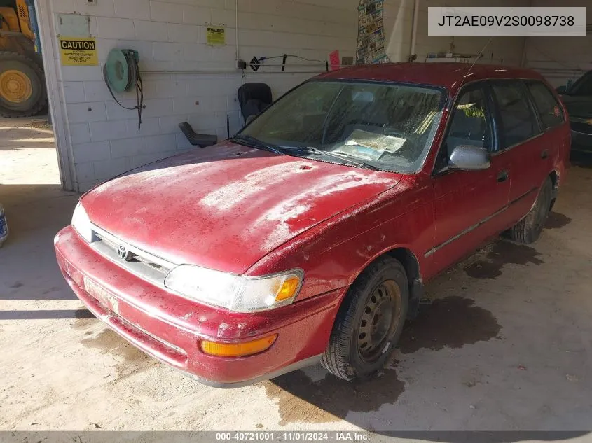 1995 Toyota Corolla Dx VIN: JT2AE09V2S0098738 Lot: 40721001