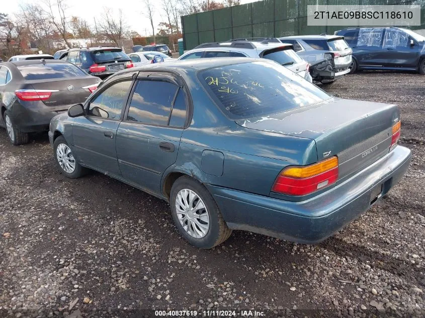 1995 Toyota Corolla Le/Dx VIN: 2T1AE09B8SC118610 Lot: 40837619