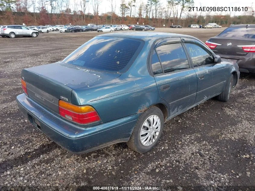 1995 Toyota Corolla Le/Dx VIN: 2T1AE09B8SC118610 Lot: 40837619