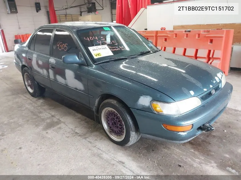 1996 Toyota Corolla Dx VIN: 2T1BB02E9TC151702 Lot: 40439305