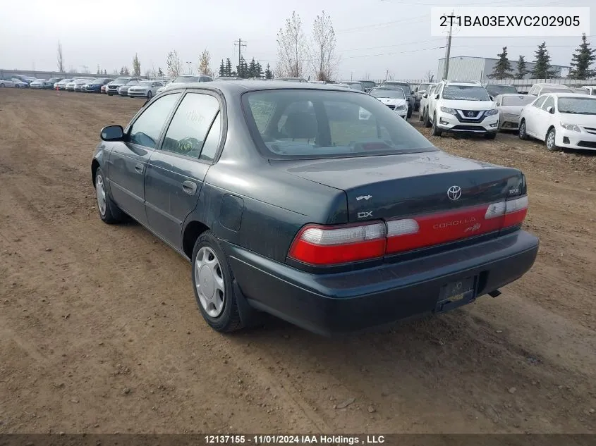 1997 Toyota Corolla Dx VIN: 2T1BA03EXVC202905 Lot: 12137155