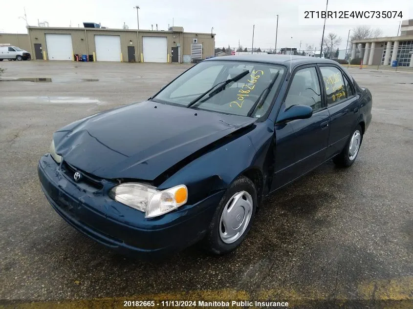 1998 Toyota Corolla Le VIN: 2T1BR12E4WC735074 Lot: 20182665