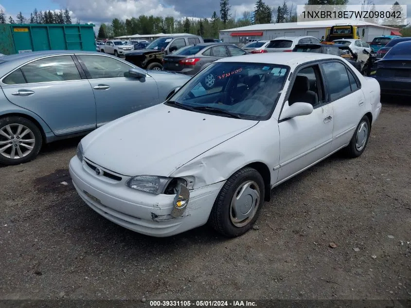 1998 Toyota Corolla Le VIN: 1NXBR18E7WZ098042 Lot: 39331105