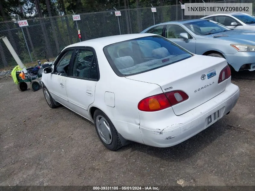 1998 Toyota Corolla Le VIN: 1NXBR18E7WZ098042 Lot: 39331105