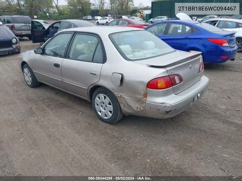 1998 Toyota Corolla Ce/Le/Ve VIN: 2T1BR18E6WC094467 Lot: 39344289