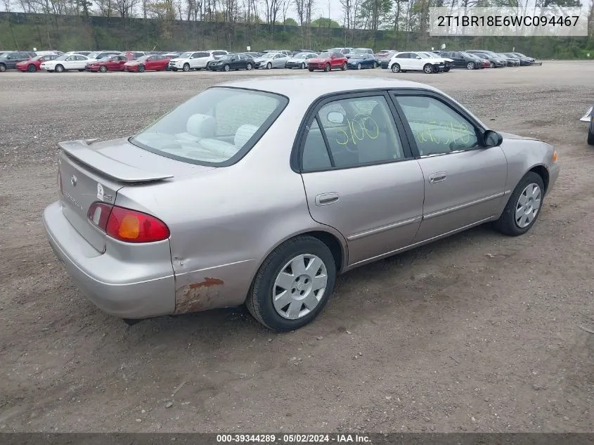 1998 Toyota Corolla Ce/Le/Ve VIN: 2T1BR18E6WC094467 Lot: 39344289