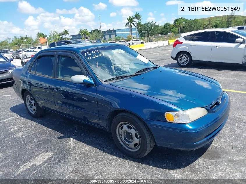 1998 Toyota Corolla Le VIN: 2T1BR18E2WC051549 Lot: 39348385