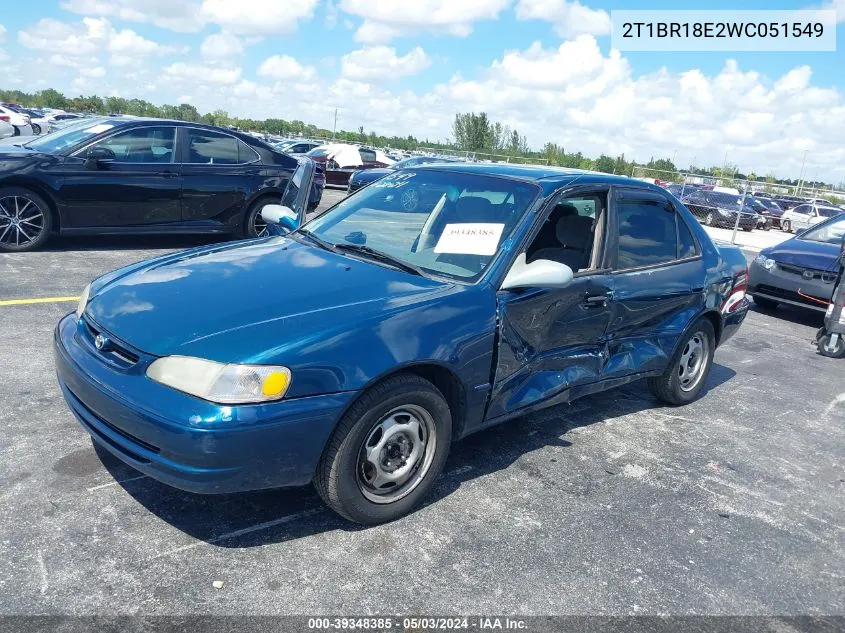 1998 Toyota Corolla Le VIN: 2T1BR18E2WC051549 Lot: 39348385