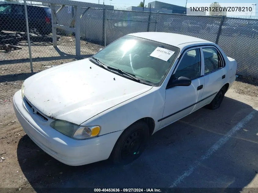 1998 Toyota Corolla Ce VIN: 1NXBR12E0WZ078210 Lot: 40453636