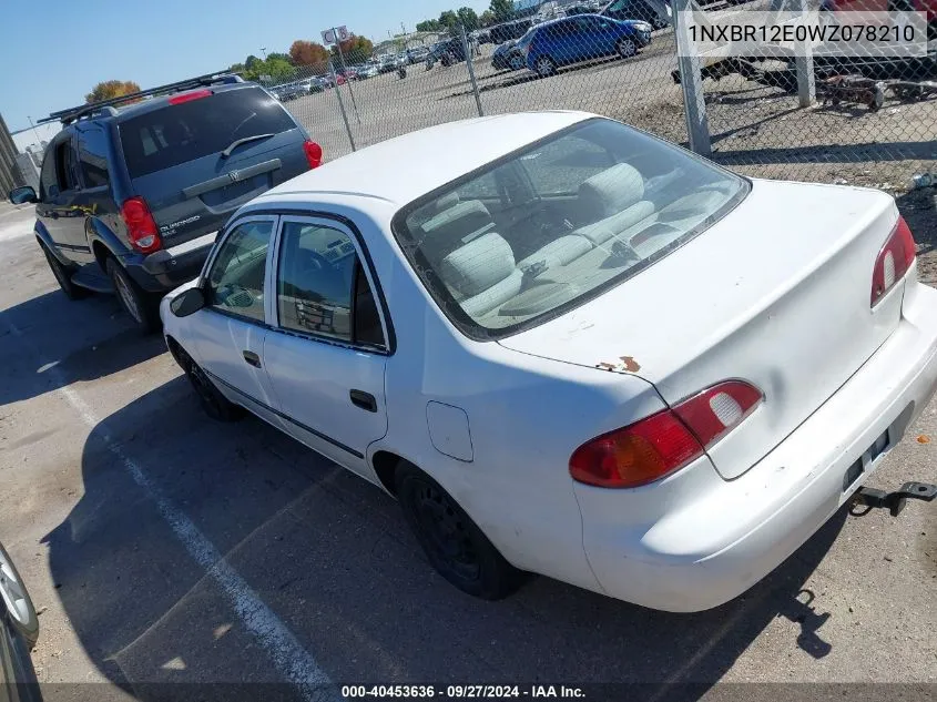 1998 Toyota Corolla Ce VIN: 1NXBR12E0WZ078210 Lot: 40453636