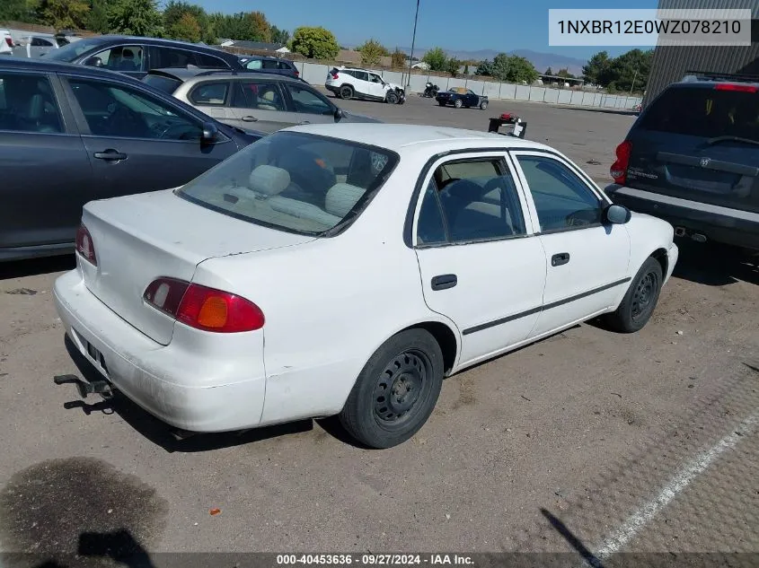 1998 Toyota Corolla Ce VIN: 1NXBR12E0WZ078210 Lot: 40453636