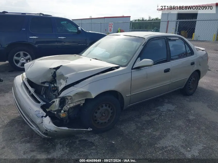 1998 Toyota Corolla Le VIN: 2T1BR18E8WC020970 Lot: 40459649