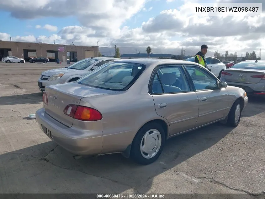 1998 Toyota Corolla Le VIN: 1NXBR18E1WZ098487 Lot: 40660476