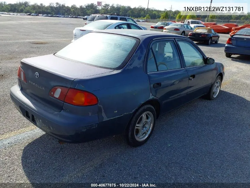 1998 Toyota Corolla Ce VIN: 1NXBR12E2WZ131781 Lot: 40677875