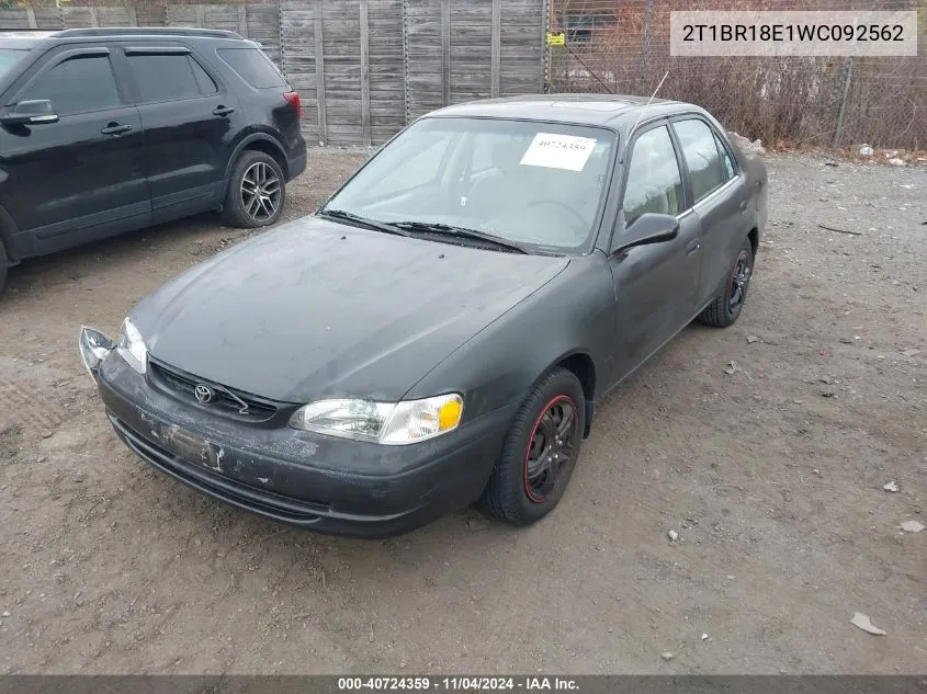 1998 Toyota Corolla Le VIN: 2T1BR18E1WC092562 Lot: 40724359