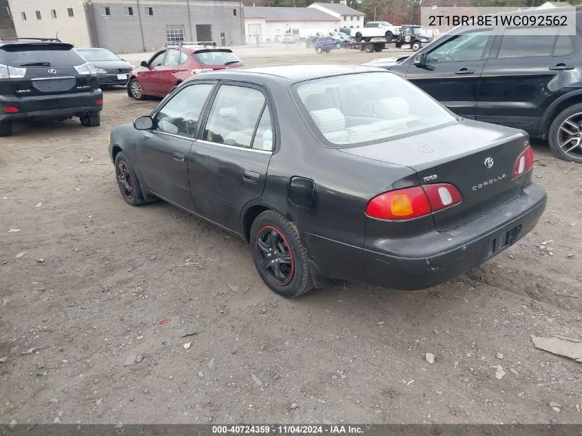 1998 Toyota Corolla Le VIN: 2T1BR18E1WC092562 Lot: 40724359