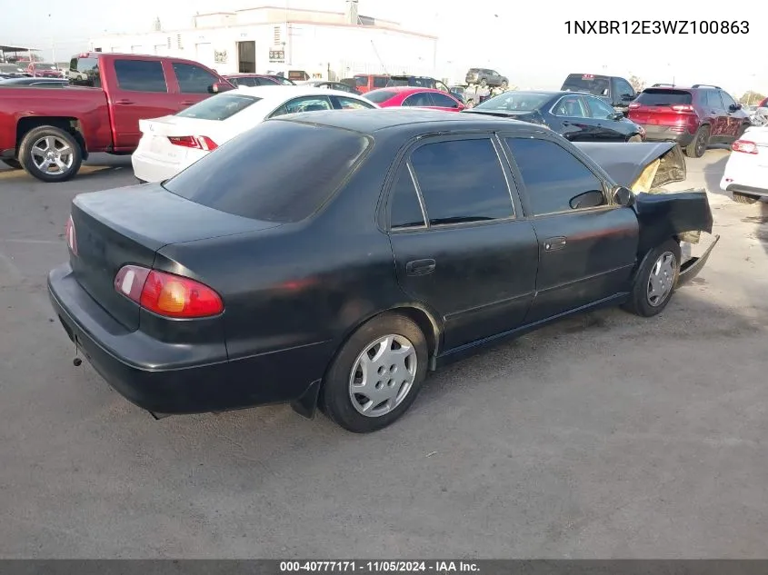 1998 Toyota Corolla Ce VIN: 1NXBR12E3WZ100863 Lot: 40777171