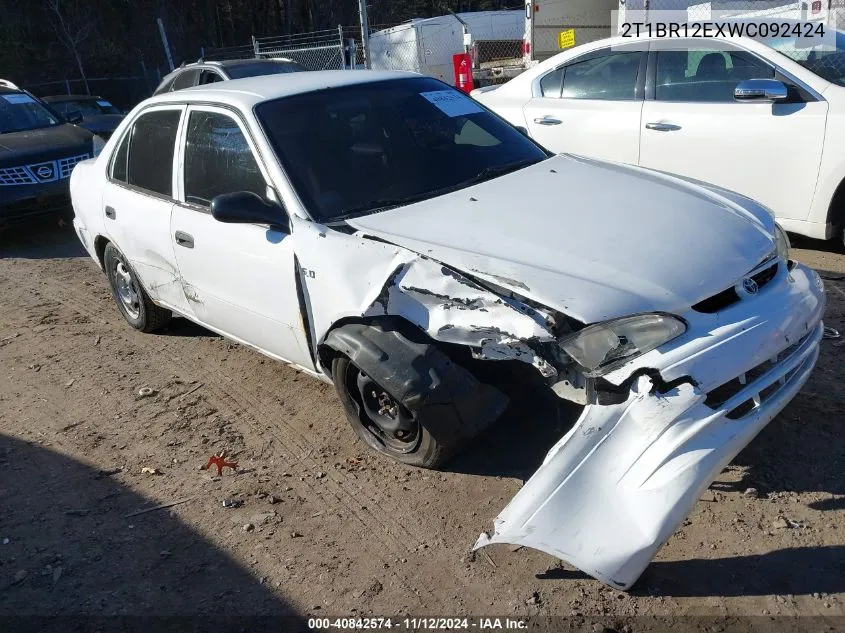 1998 Toyota Corolla Ve VIN: 2T1BR12EXWC092424 Lot: 40842574