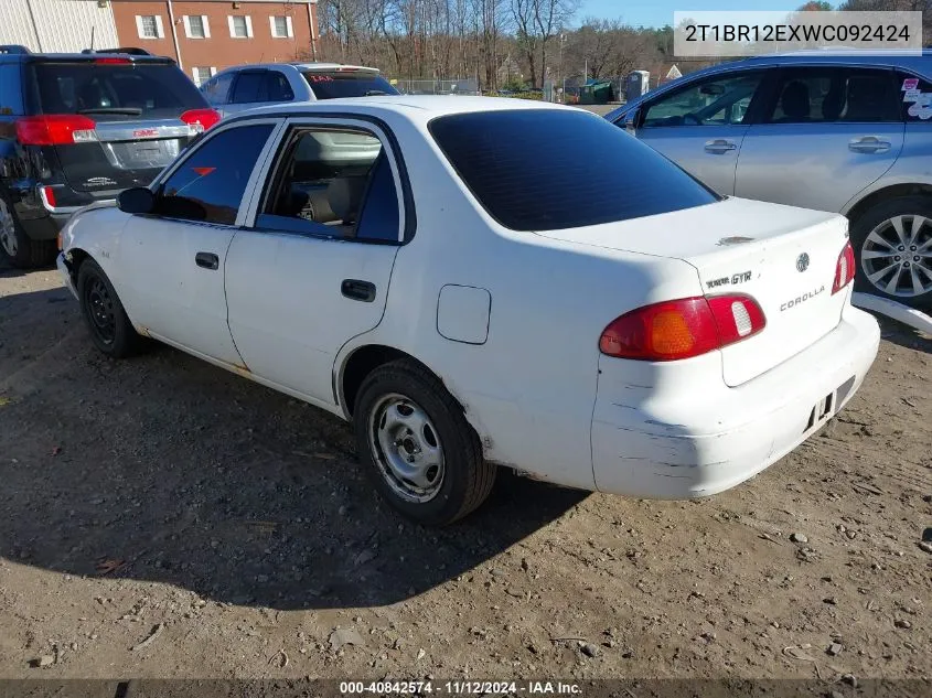 1998 Toyota Corolla Ve VIN: 2T1BR12EXWC092424 Lot: 40842574