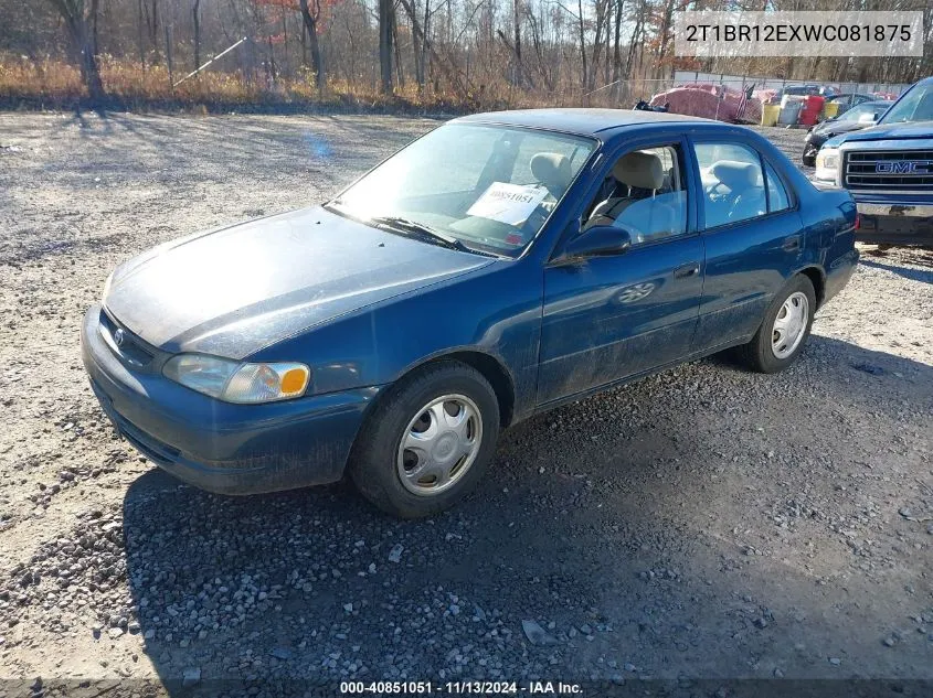 1998 Toyota Corolla Ve VIN: 2T1BR12EXWC081875 Lot: 40851051