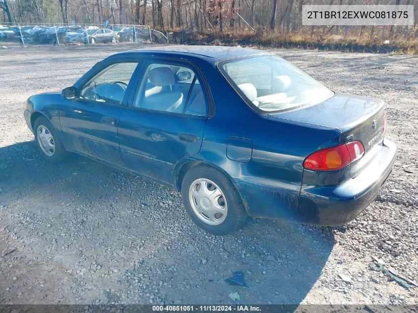 1998 Toyota Corolla Ve VIN: 2T1BR12EXWC081875 Lot: 40851051