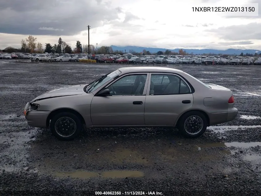 1998 Toyota Corolla Ve VIN: 1NXBR12E2WZ013150 Lot: 40862350