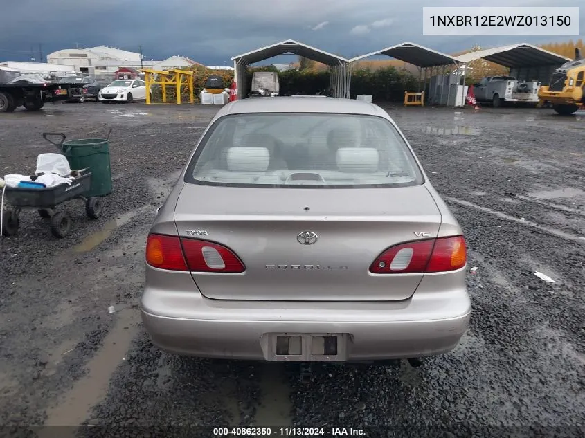 1998 Toyota Corolla Ve VIN: 1NXBR12E2WZ013150 Lot: 40862350