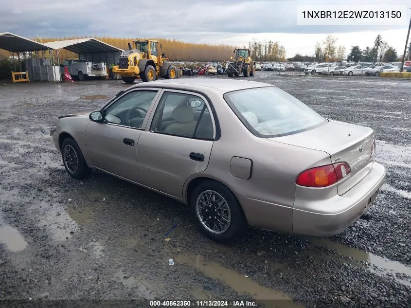 1998 Toyota Corolla Ve VIN: 1NXBR12E2WZ013150 Lot: 40862350