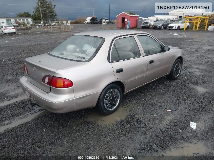 1998 Toyota Corolla Ve VIN: 1NXBR12E2WZ013150 Lot: 40862350