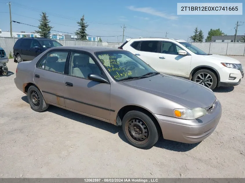 1999 Toyota Corolla Ve/Ce/Le VIN: 2T1BR12E0XC741665 Lot: 12062597