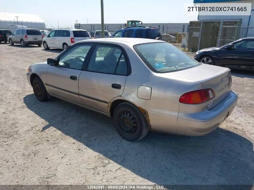 1999 Toyota Corolla Ve/Ce/Le VIN: 2T1BR12E0XC741665 Lot: 12062597