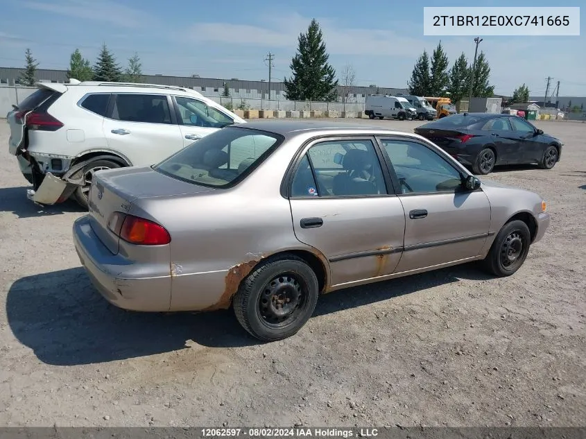 1999 Toyota Corolla Ve/Ce/Le VIN: 2T1BR12E0XC741665 Lot: 12062597