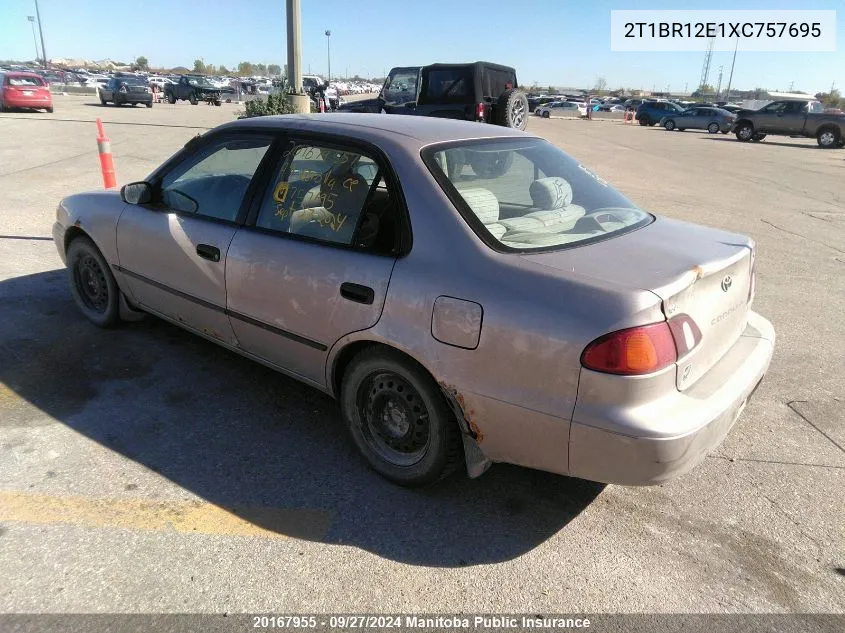 1999 Toyota Corolla Ce VIN: 2T1BR12E1XC757695 Lot: 20167955