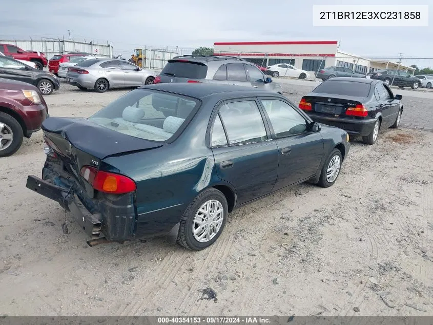 1999 Toyota Corolla Ve VIN: 2T1BR12E3XC231858 Lot: 40354153