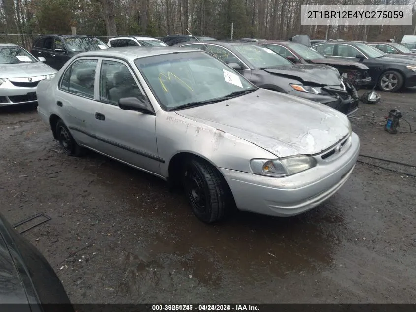 2000 Toyota Corolla Ce VIN: 2T1BR12E4YC275059 Lot: 39251747