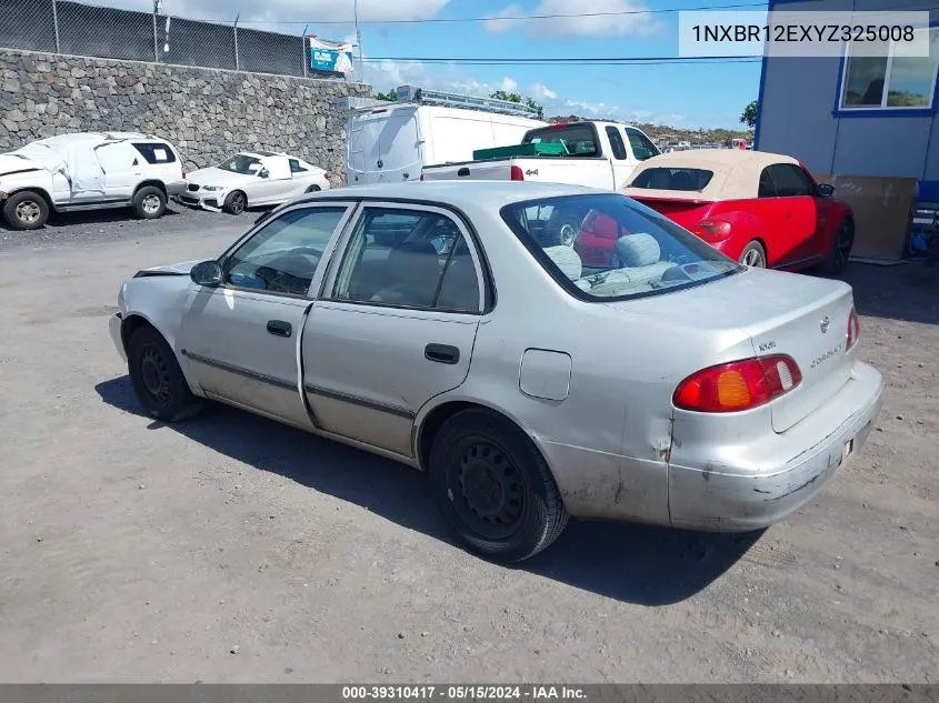 2000 Toyota Corolla Ce VIN: 1NXBR12EXYZ325008 Lot: 39310417