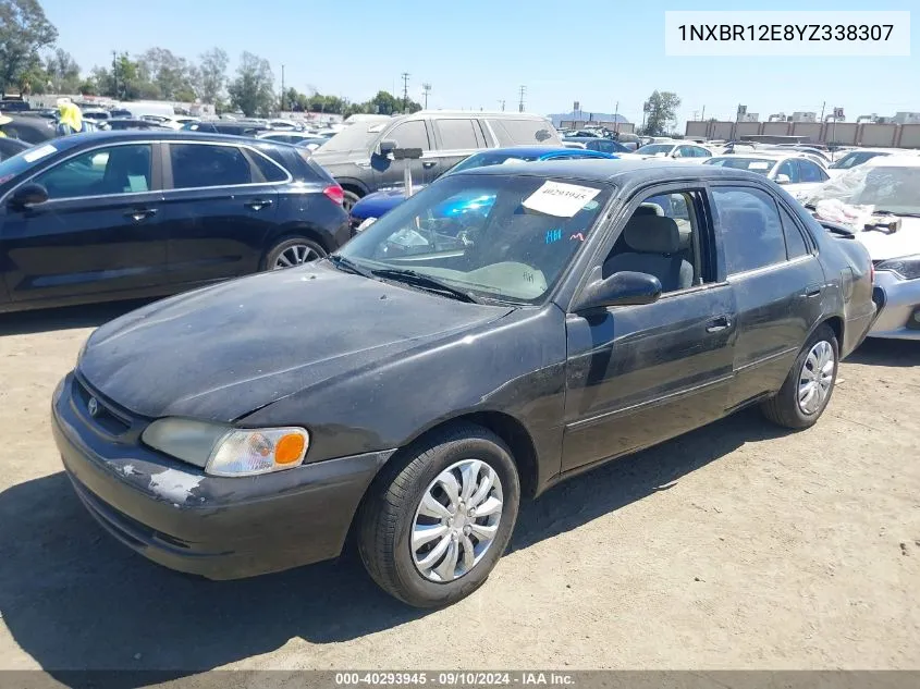 2000 Toyota Corolla Le VIN: 1NXBR12E8YZ338307 Lot: 40293945