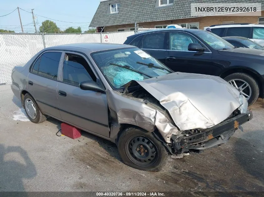 2000 Toyota Corolla Ve/Ce/Le VIN: 1NXBR12E9YZ392618 Lot: 40320736