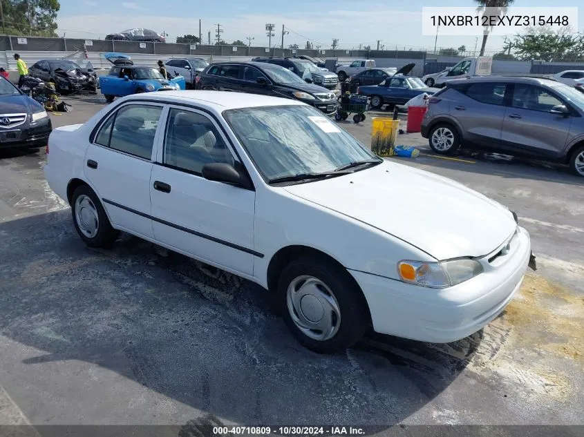 2000 Toyota Corolla Ce VIN: 1NXBR12EXYZ315448 Lot: 40710809