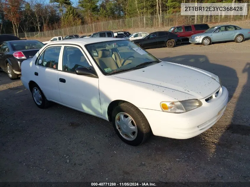 2000 Toyota Corolla Ve VIN: 2T1BR12E3YC368428 Lot: 40771288