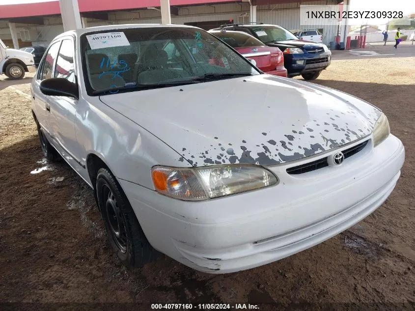 2000 Toyota Corolla Ce VIN: 1NXBR12E3YZ309328 Lot: 40797160