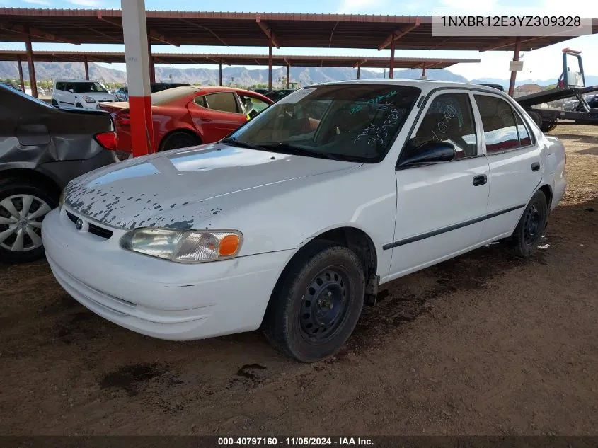 2000 Toyota Corolla Ce VIN: 1NXBR12E3YZ309328 Lot: 40797160