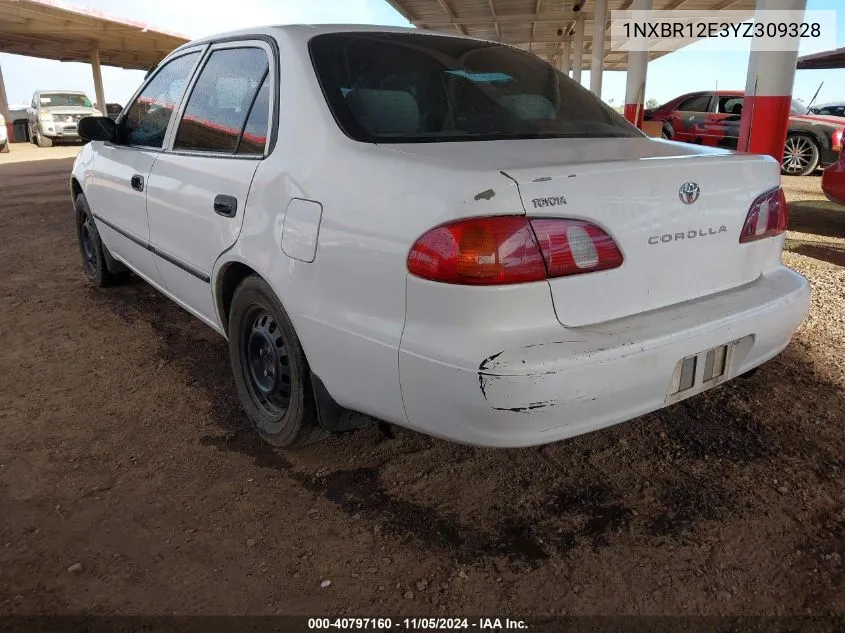 2000 Toyota Corolla Ce VIN: 1NXBR12E3YZ309328 Lot: 40797160