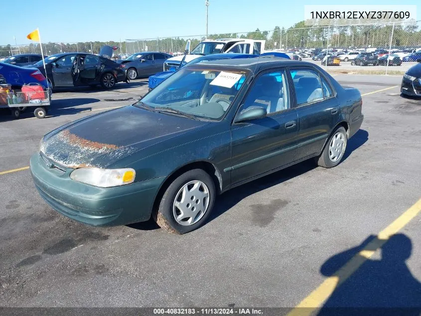 2000 Toyota Corolla Le VIN: 1NXBR12EXYZ377609 Lot: 40832183