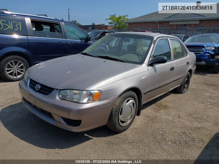 2001 Toyota Corolla VIN: 2T1BR12E41C836818 Lot: 12030129