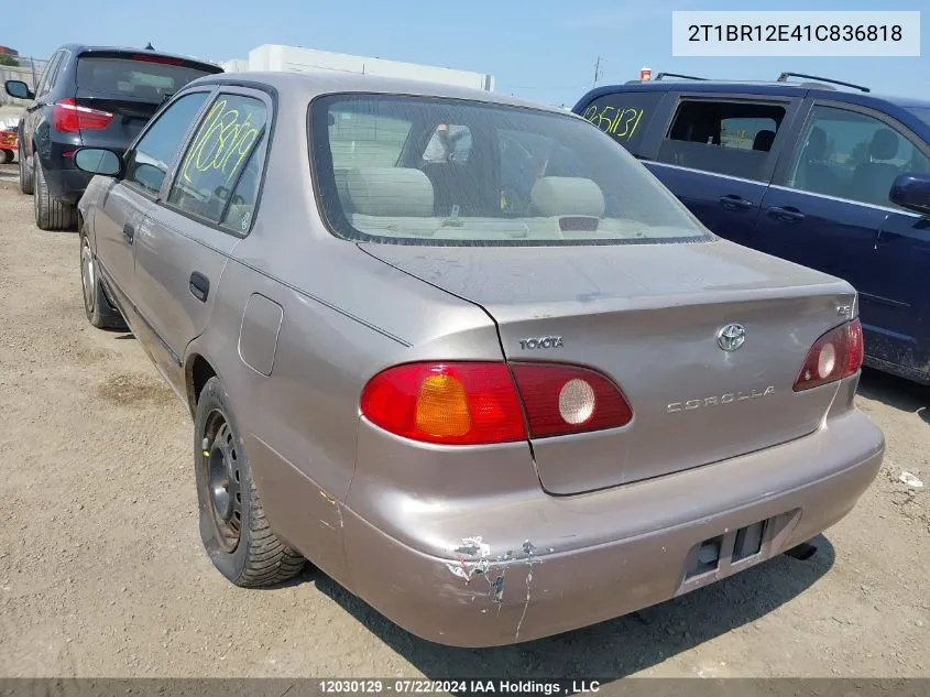 2001 Toyota Corolla VIN: 2T1BR12E41C836818 Lot: 12030129