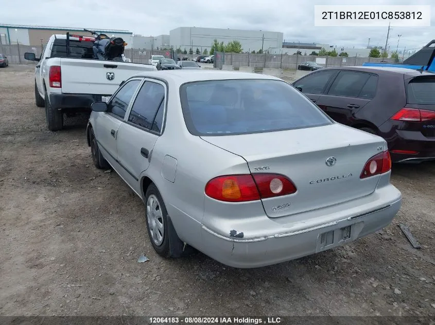 2001 Toyota Corolla VIN: 2T1BR12E01C853812 Lot: 12064183