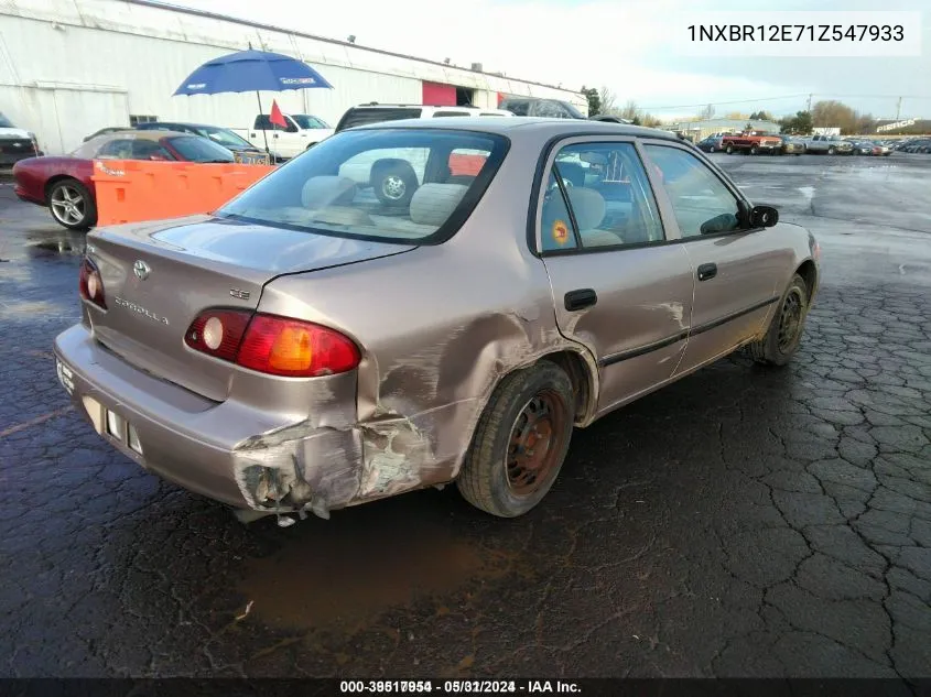 2001 Toyota Corolla Ce VIN: 1NXBR12E71Z547933 Lot: 39517954