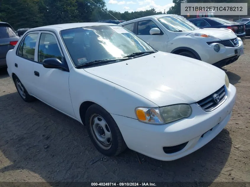 2001 Toyota Corolla Ce/Le/S VIN: 2T1BR12E71C478212 Lot: 40249714